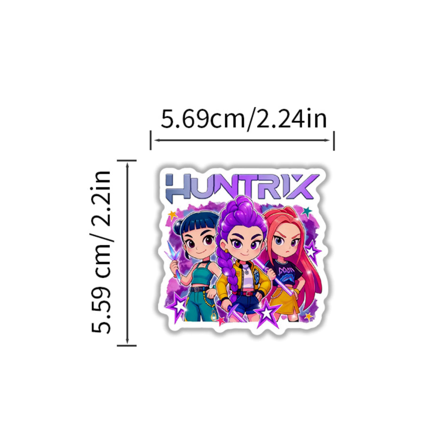 50 Stück Bandai Kawaii Cartoon Mädchen Aufkleber aus wasserfestem Vinyl in Multicolour für Laptop, Wasserflasche und Skateboard - Bild 2