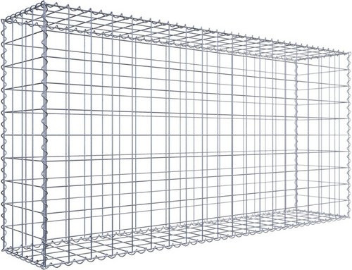 Gabiona Gabione aus Stahl in Silberfarben, B/T/H: 200 x 100 x 40 cm - Bild 1