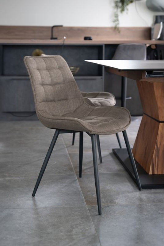 HOME DELUXE Polsterstuhl Esszimmer IKALO 4er Set Modern Grau-Braun - Bild 1