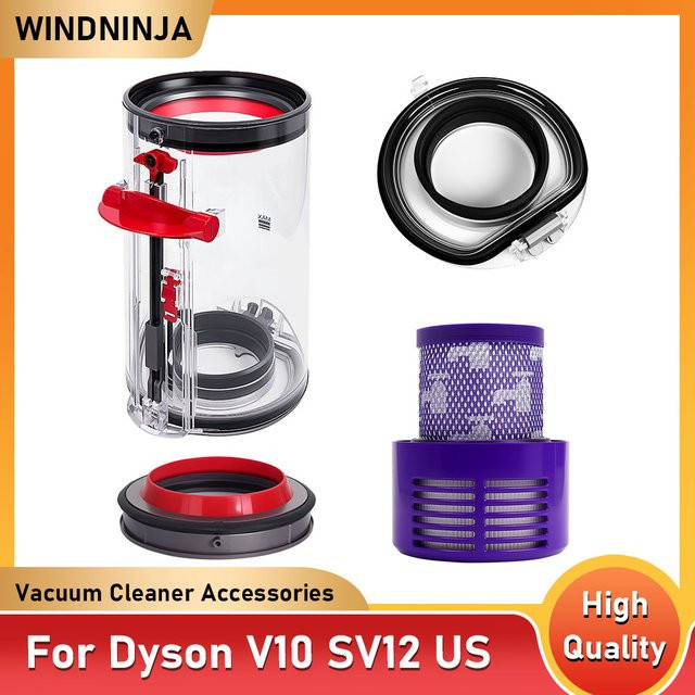 Dyson V10 US SV12 Ersatz Staubbehälter mit HEPA-Filter in Transparent - Bild 1