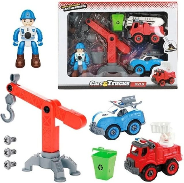 Toi-Toys Schraubfahrzeug Feuerwehr Polizei, Zubehör, Figur - Bild 1
