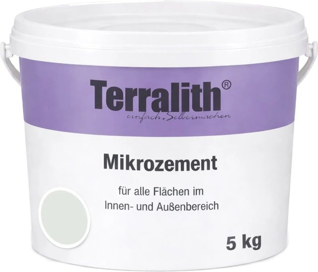 Terralith Mikrozement Fix & Fertig LFW0093 Wasserbasiert in Grün, 5 kg für 3,5 qm, Körnung 0-2 mm - Bild 1