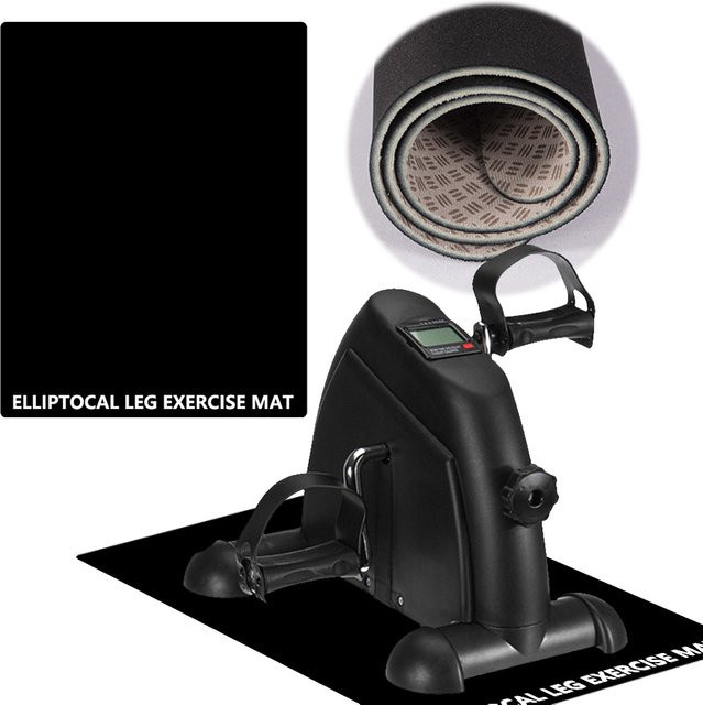 JOCESTYLE Ellipse-Beintrainer-Matte unter dem Schreibtisch, weiche Fitnessmatte zum Bodenschutz in Schwarz, Breite: 43 cm - Bild 1