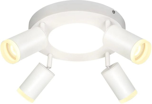 NETTLIFE Deckenstrahler aus Metall in Weiß, moderner LED-Deckenstrahler mit verstellbaren Leuchten und GU10-Fassung - Bild 1