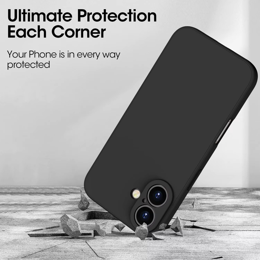 Stoßfeste Silikonhülle für iPhone 11 bis iPhone 17 Pro Max in Schwarz - Bild 4