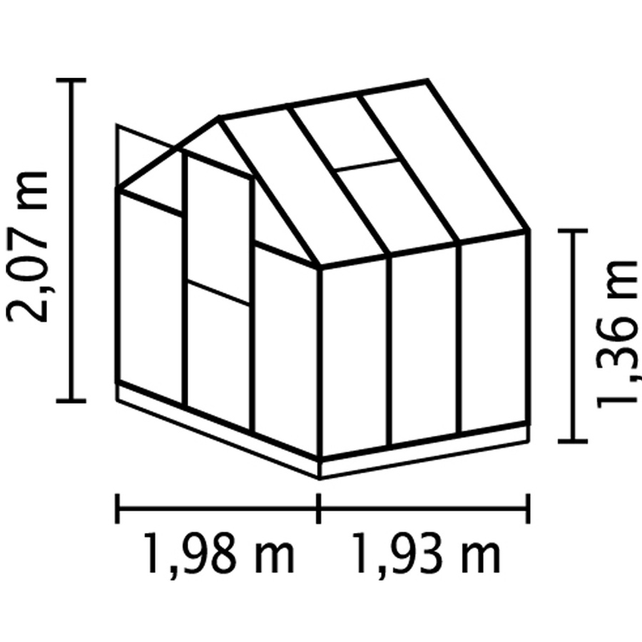 Vitavia Gewächshaus Triton 3800 in Smaragdgrün mit Stahlfundament und 6 mm Hohlkammerplatten, 3,8 m² - Bild 2