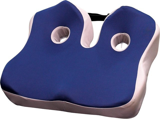 Wellys Memory-Kissen Hüftstütze aus Memory-Foam in Blau und Grau mit konturierter Keilform - Bild 1