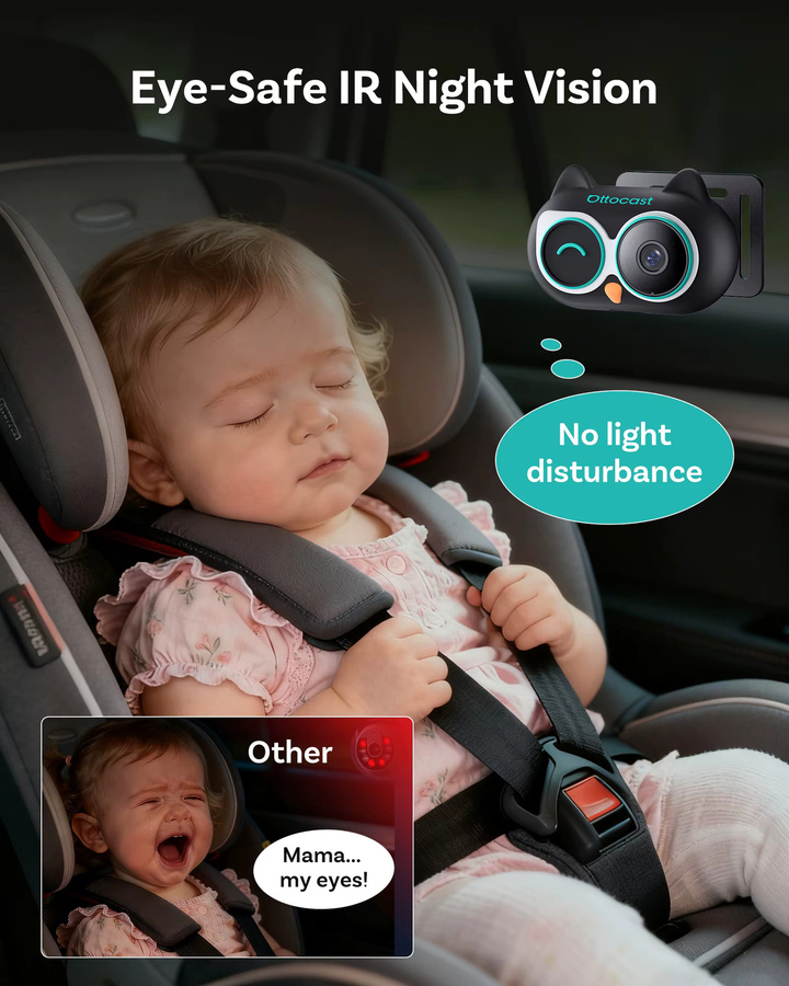 Ottocast Cabin Care Kabelloser CarPlay-Adapter mit 150 Grad Weitwinkel-Nachtsichtkamera für Autos mit kabelgebundenem CarPlay, Schwarz - Bild 4