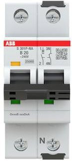 ABB S301P-B20NA Leitungsschutzschalter 20A 240V 2CDS381103R0205 in Weiß - Bild 1