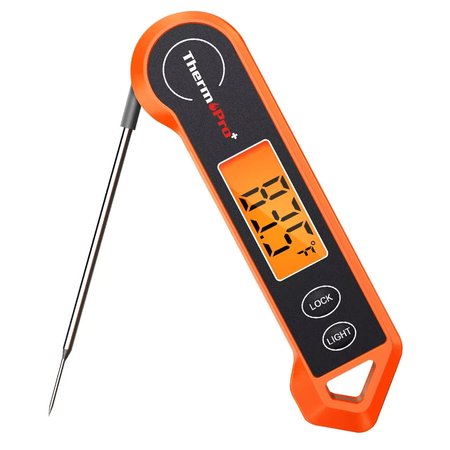 Elektronisches Lebensmittelthermometer in Orange für Grill und Ofen mit schneller Temperaturanzeige - Bild 2