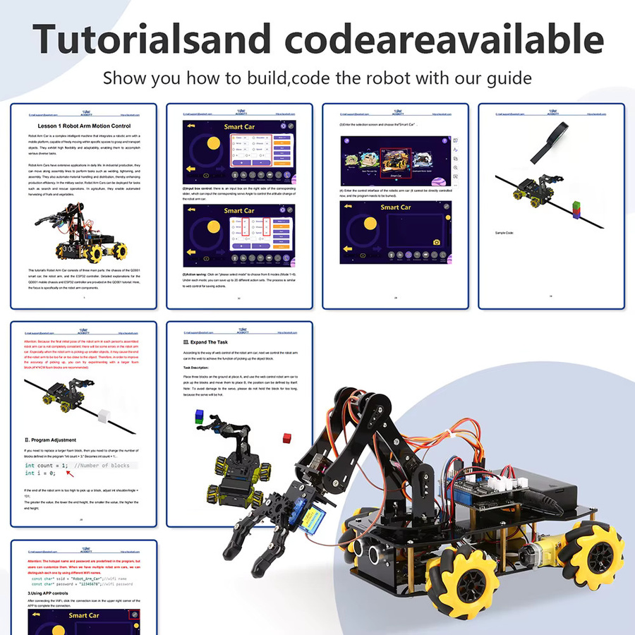 ACEBOTT Smart Robot Arm Car Kit und 4 DOF ESP32 programmierbarer Roboter, DIY-Roboterarm-Kit - Bild 4