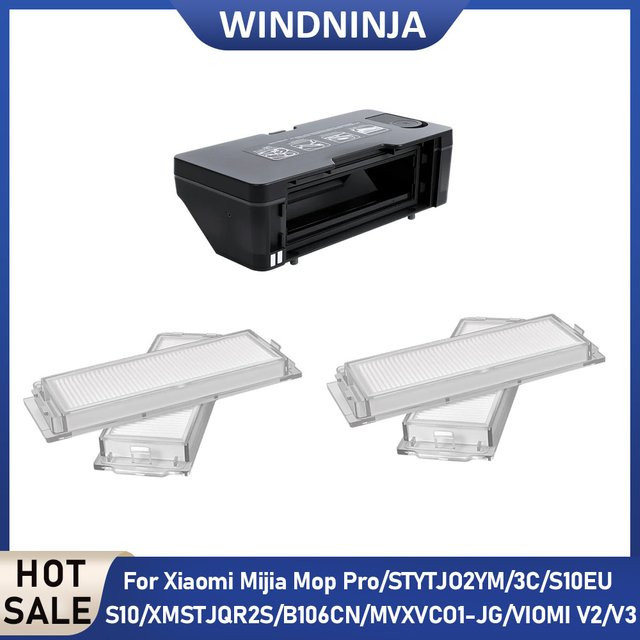 WINDNINJA 2-in-1 Wassertank-Staubbehälter-Set für Xiaomi Mijia Mop Pro, 3C, STYJ02YM, B106CN, S10EU, S12 und VIOMI V2, V2 Pro, V3 Roboterstaubsauger aus Kunststoff - Bild 1