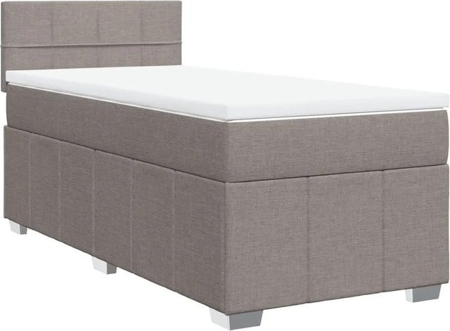 vidaXL Boxspringbett mit Matratze Taupe Hybrid-Design mit Taschenfederkern B/T: 100 x 200 cm - Bild 1