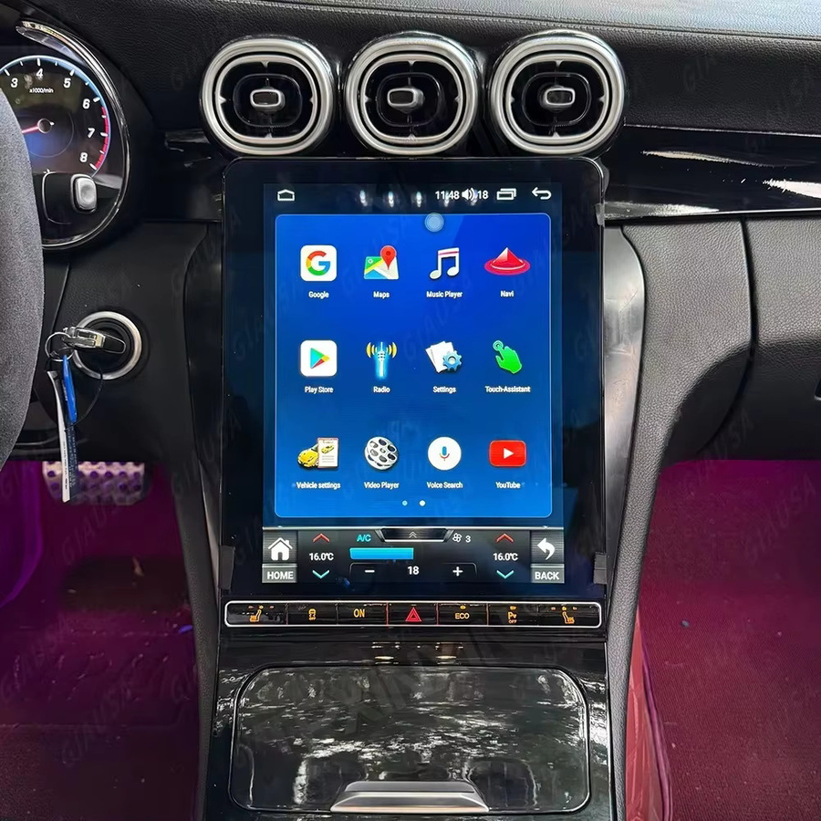 YANFU Android Multimedia Player mit vertikalem Bildschirm und GPS Navigation für Mercedes Benz C-Klasse W205 und GLC X253 (2015-2022), NTG5 5.5 6.0, Schwarz - Bild 4