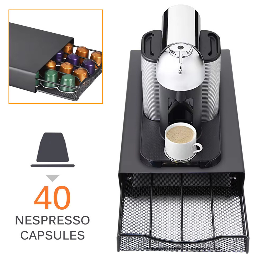 Nespresso Kapselhalter aus Metall in Schwarz für 40 Kapseln als Organizer-Schublade - Bild 2