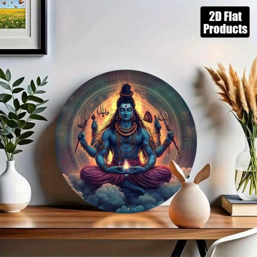 Metallwandkunst Hindu Lord Shiva mit Dreizack-Trishul als dekorative Wandmontage von CIFBUY - Bild 2