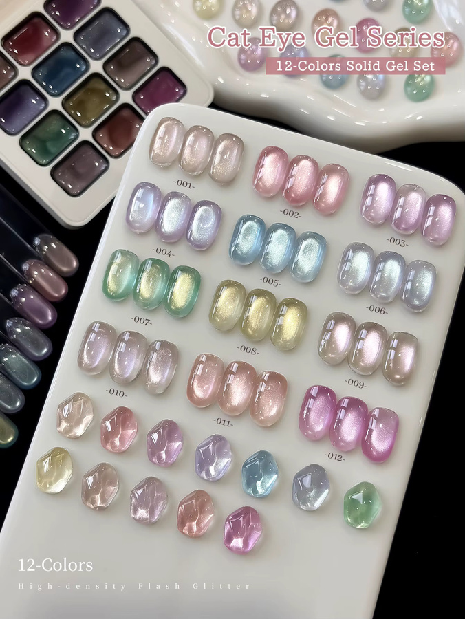 XEIJAYI Cat Eye Nagellack-Gel, 12 Farben, schimmernd - Bild 2