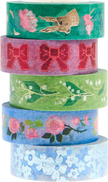 Rico Design Paper Poetry Washi Tape Set La Vie En Rose in Grün und Blau - Bild 1