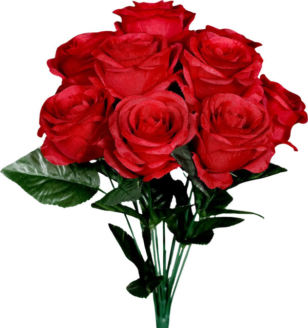 Künstlicher Rosenstrauß Shiro von Aplanta mit 11 Blüten, Höhe: 40 cm - Bild 1