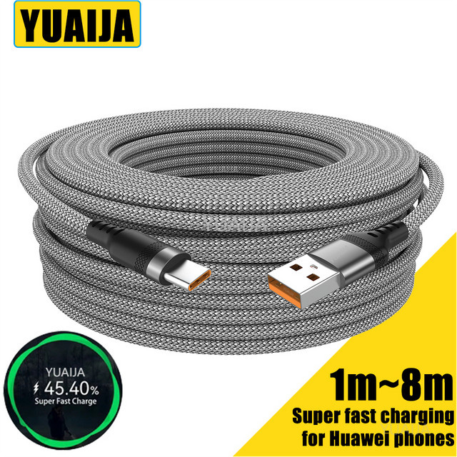 YUAIJA USB Typ C Super Schnell Ladekabel in Grau - Bild 1