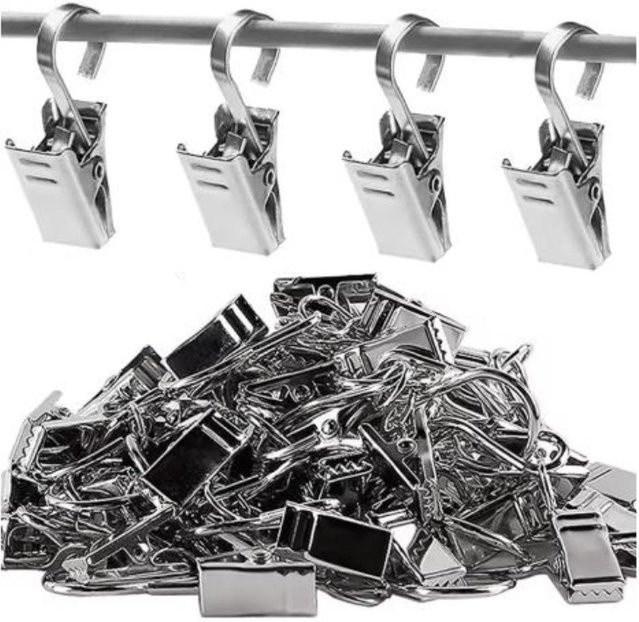 Multifunktionale Hängeclips aus Edelstahl in Silber zum Aufhängen von Vorhängen und Fotos - Bild 1