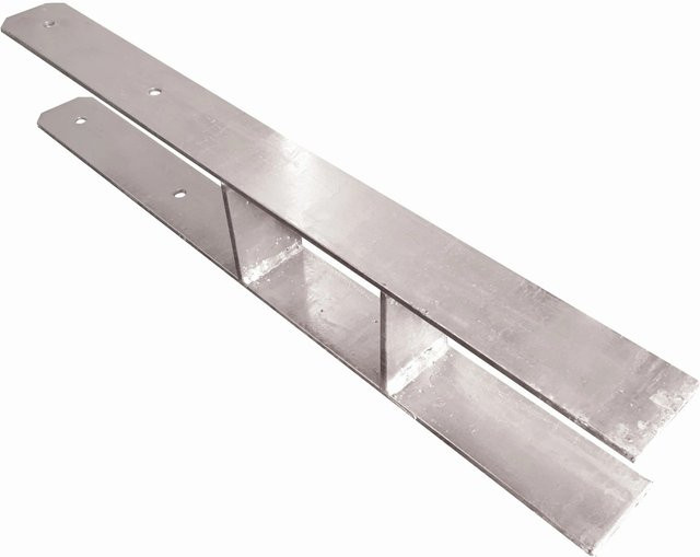 Karibu H-Pfostenanker Set aus verzinktem Stahl für Gartenpavillons und Gartenhäuser, Grau, 4 Stück, Pfostenmaß: 12 x 12 cm - Bild 1