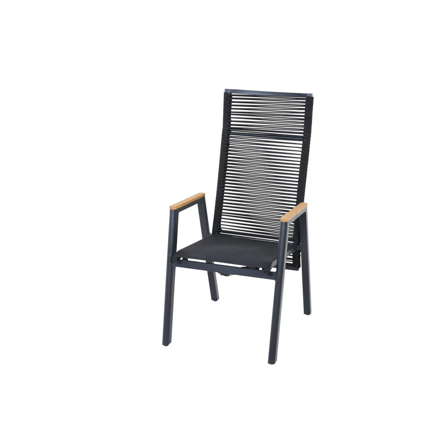 Siena Garden Bologna Dining Sessel mit Ranotex Gewebe und Teakholz in Anthrazit B/T/H: 56 x 77 x 113 cm - Bild 2