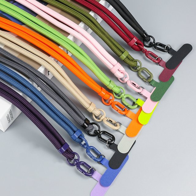 WSSHE Universelles Telefon-Lanyard als Umhängetasche und Halskette in Schwarz, verstellbares Anti-Verlust Hängeseil für dein iPhone - Bild 1