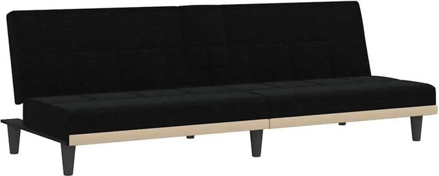 vidaXL Schlafsofa mit Getränkehaltern in Schwarz aus Stoff für das Wohnzimmer - Bild 1