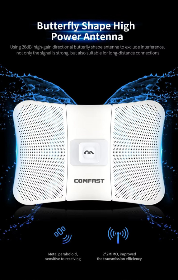 Comfast Outdoor CPE Access Point Repeater 900Mbps 5GHz Bridge in Weiß - Bild 3