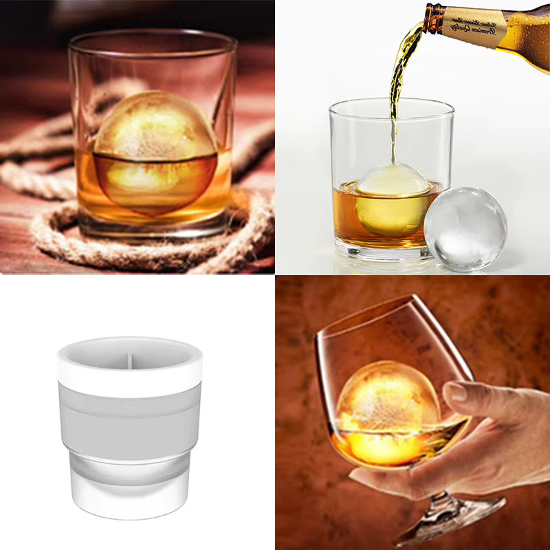 IEFMO Silikon Eiswürfelform für runde Whisky-Eiskugeln, Blau - Bild 2