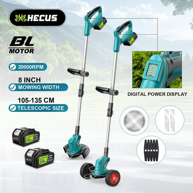 Gisam Bürstenloser Elektrischer Rasenmäher und Kabelloser Rasentrimmer für Makita LXT 18V Akku, 8 Zoll, Verstellbarer Gartenschneider - Bild 1