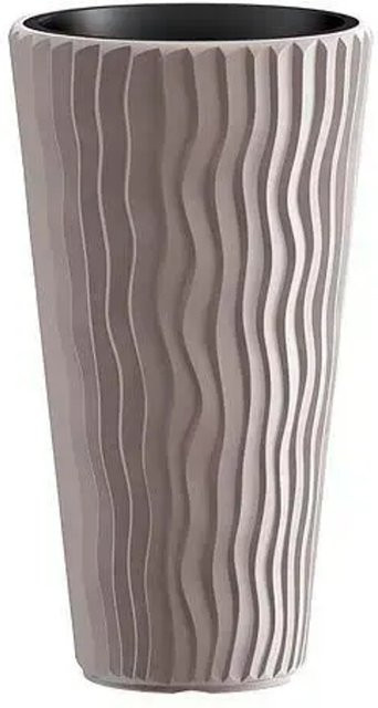 PROREGAL Blumentopf Sand Schlank 400 mit vertikalen Wellen in Mocca, Höhe: 70 cm, Breite: 39 cm, Tiefe: 39 cm - Bild 1