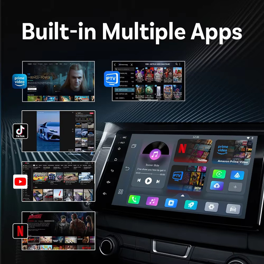 OTTOCAST Play2Video Ultra Wireless CarPlay und Android Auto Adapter mit integrierter YouTube und Netflix Video Box in Schwarz - Bild 3