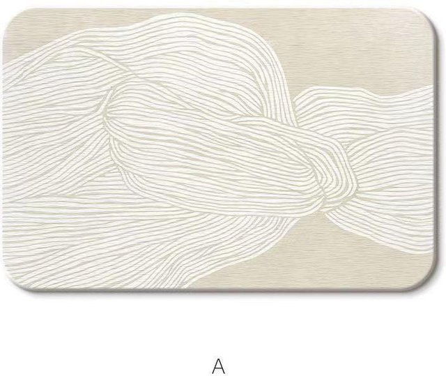 Rutschfeste und schnelltrocknende Kieselgur Badematte in Beige, rechteckig, B/T: 90 x 60 cm - Bild 1