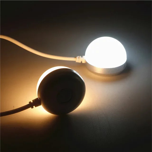 Mini USB LED Leseleuchte mit Magnet und Schalter, dimmbar, Weiß/Silber, 1,5m Kabel - Bild 1