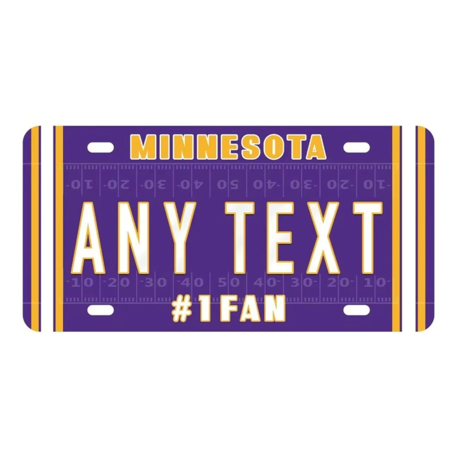 Personalisiertes Minnesota Vikings Aluminium-Nummernschild von CIFBUY in Weiß als individuelle Skol Spirit Wanddekoration - Bild 2
