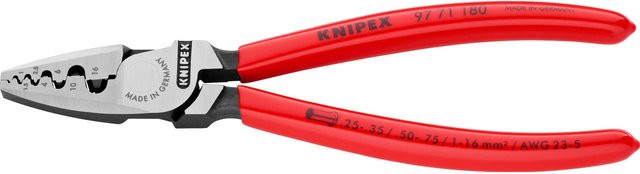 Knipex Crimpzange für Aderendhülsen mit Kunststoffüberzug in Rot, 180 mm - Bild 1