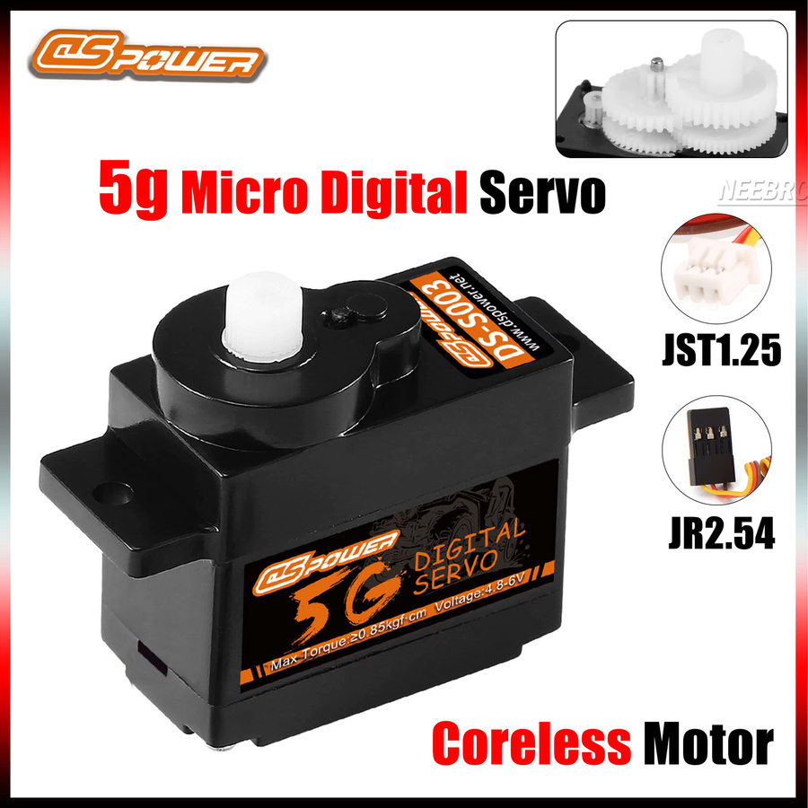 DSPOWER Digitaler Metall-/Kunststoffgetriebe-Servo-Kernlosmotor für 1/28 RC-Car-Flugzeug Starrflügel WLtoys K969 K989 K999 Mini-ROBOTER - Bild 2