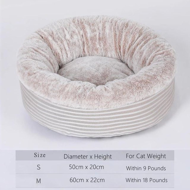 Warmes rundes Katzenbett aus Mikrofaser von Pet Products My, Schlafmatte für kleine Hunde und Katzen, Durchmesser: 45 cm - Bild 1