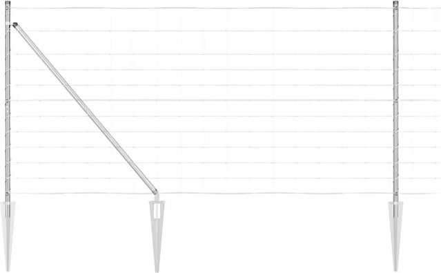 vidaXL Zaunpfosten aus Stahl, rechteckig, silber, Höhe: 120 cm - Bild 1
