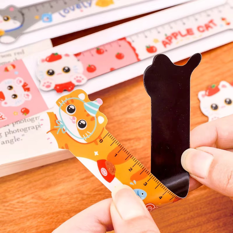 Kawaii Katzen-Lesezeichen mit Magnet und Lineal in Multicolour aus Kunststoff - Bild 3