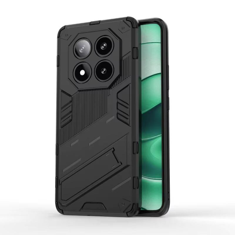 Stoßfeste Schutzhülle für Xiaomi Redmi 14 Pro Plus und Redmi 14C mit integriertem Ständer in Schwarz oder Grau - Bild 4