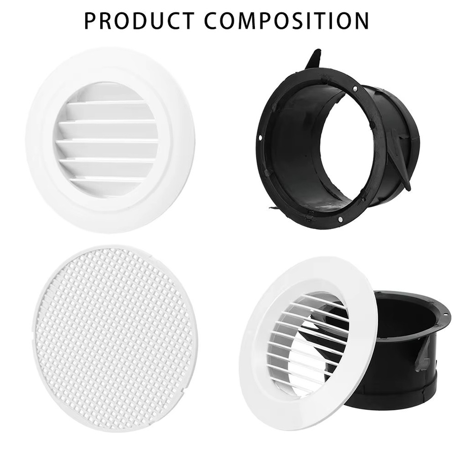 Runde Lüftungsabdeckung für Kanalventilation und Kühlergrill, Durchmesser: 150 mm, Farbe: Weiß - Bild 3