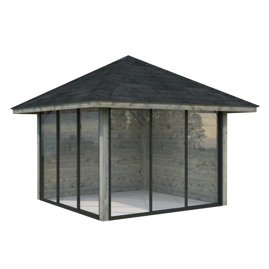 PALMAKO Pavillon Bianca Set 201 Slide aus Fichtenholz in Grau, B/T/H: 300 x 300 x 319 cm - Bild 2