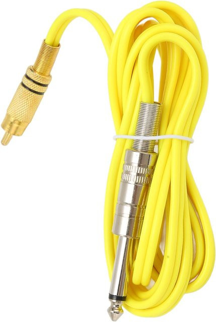 RCA Tattoo Clipkabel Professionell aus flexiblem Silikon in Gelb - Bild 1