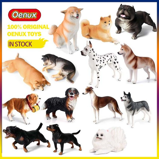 Oenux Hunde-Modelle, Simulierte Welpen-Tierfiguren, Kunststoff - Bild 1