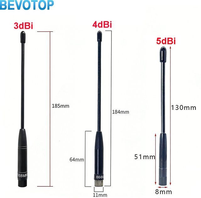 BEVOTOP Soft Whip Antenne für LoRaWAN und IoT, 868 MHz, 5dBi, Omnidirektional, SMA Stecker, Schwarz, Wasserdicht - Bild 1