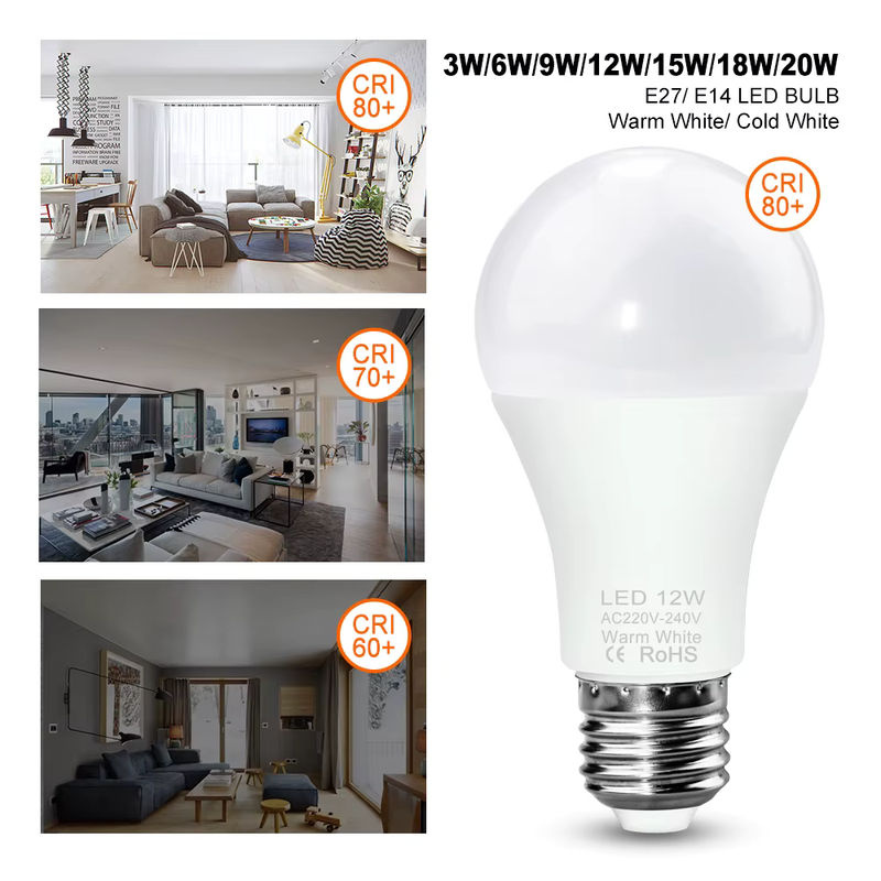 CanLing LED Glühbirne E27 mit warmweißem Licht, 12W, Weiß - Bild 4