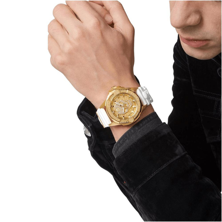 Philipp Plein Armbanduhr Der Totenkopf, Quarz, Edelstahl, Gold, 44 mm, Herren - Bild 2
